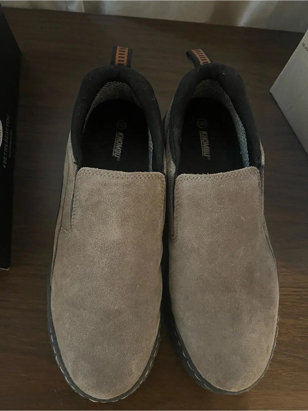 Khombu Men's Taupe Suede Slip-On Loafers